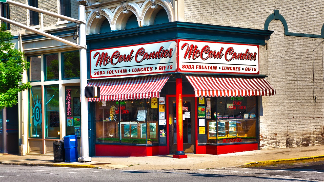 Colorful candy shop